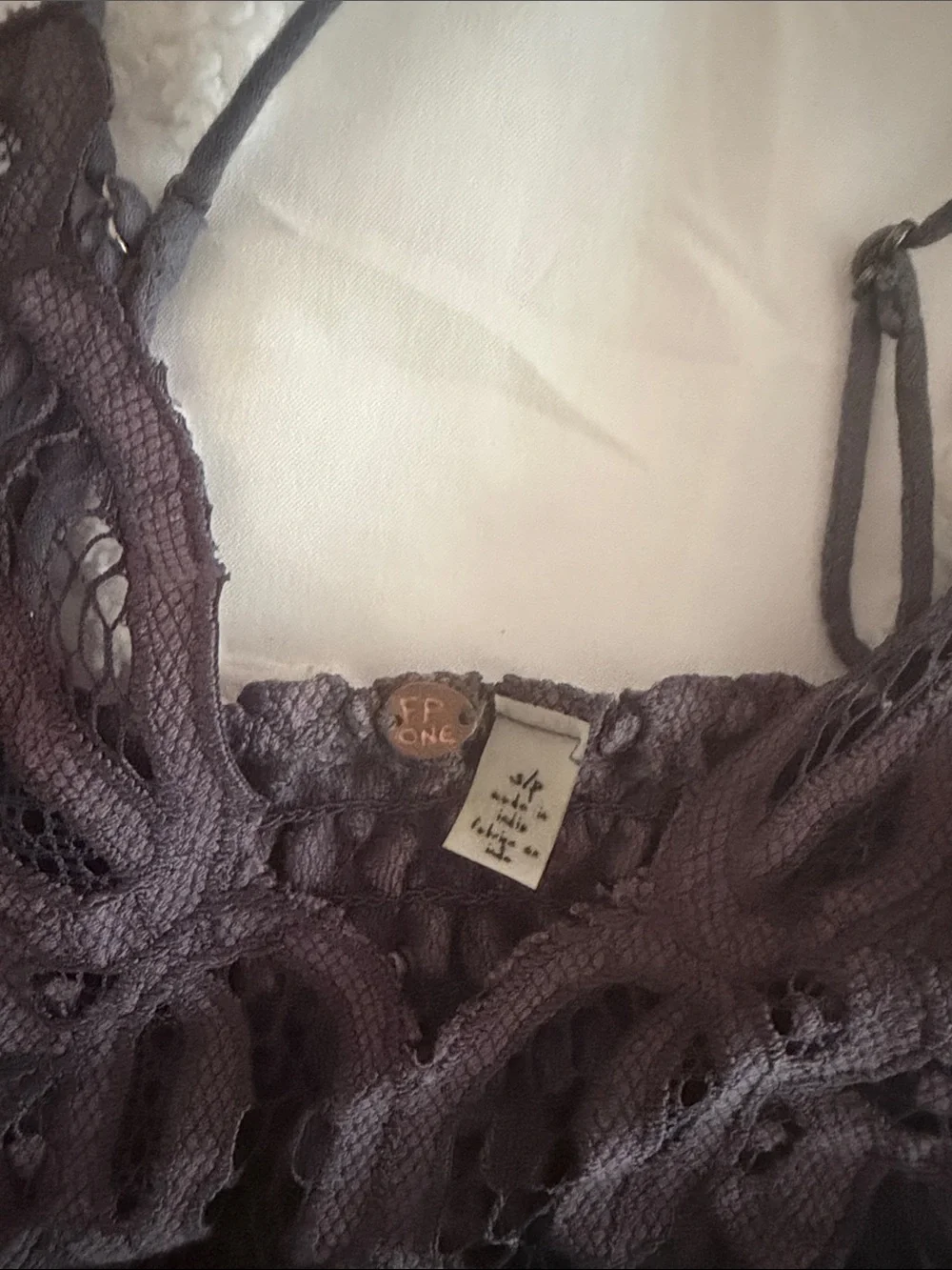 Free People Adella Longline Slate Lace Bralette size small
